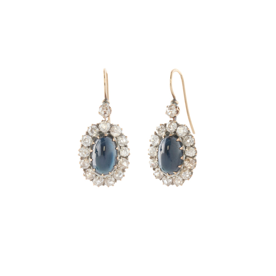 Corundum Drop Earrings - Diamond and Corundum