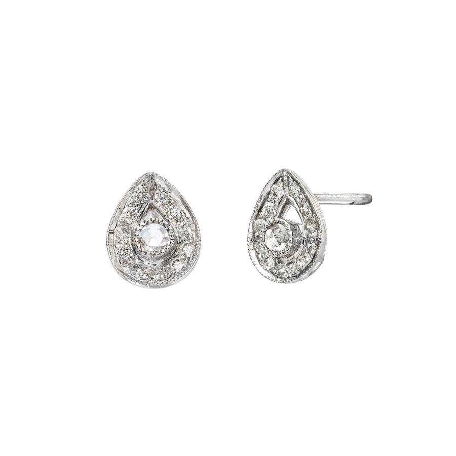 Sethi Couture Center Plume Studs - Earrings - Broken English Jewelry front and side view