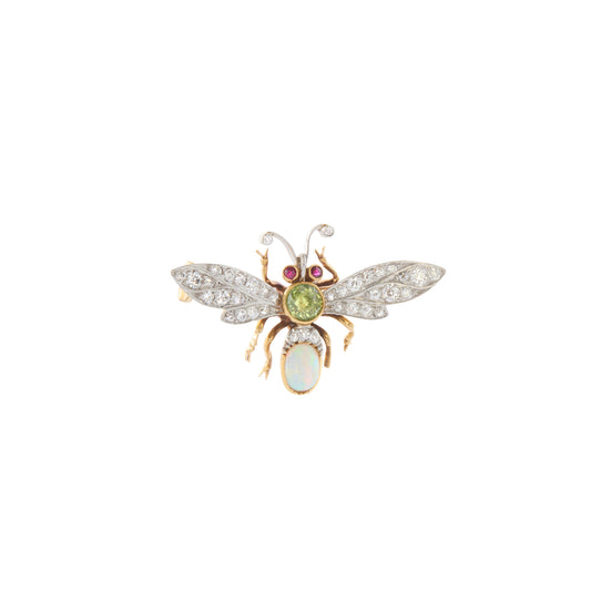 Antique Diamond and Opal Pin - Main Img