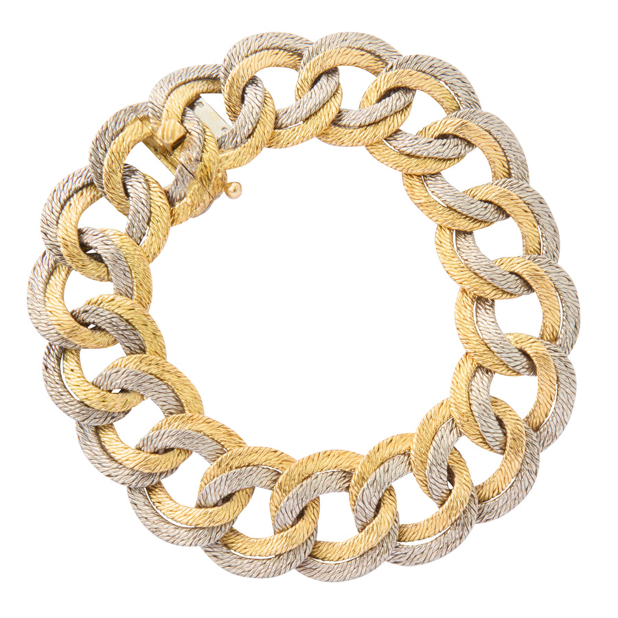 Wide French Two Color George Lenfant Bracelet