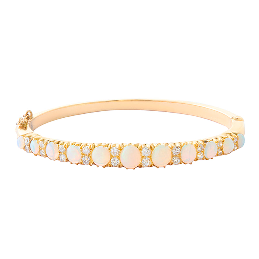 Victorian Bangle - Opal and Diamond