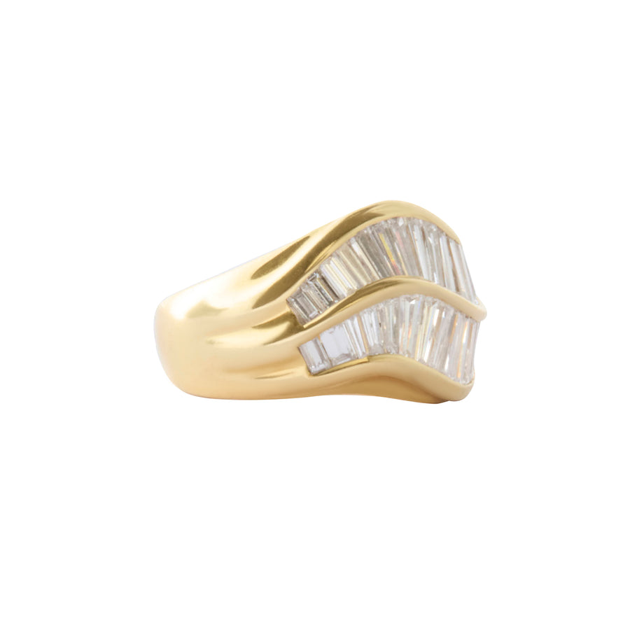 Modern Baguette Diamond Ladies Ring