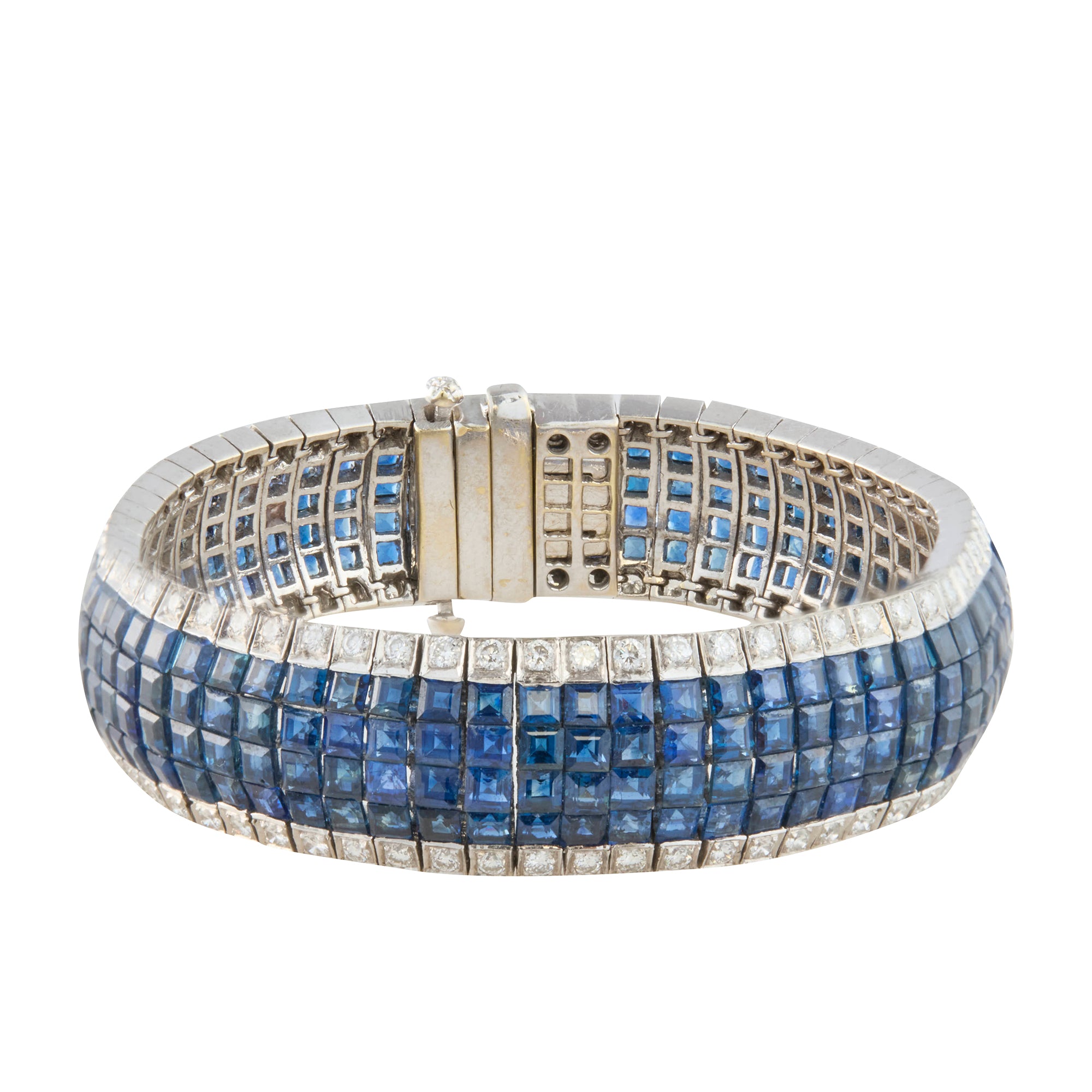 Sapphire and Diamond Invisible Set Bracelet