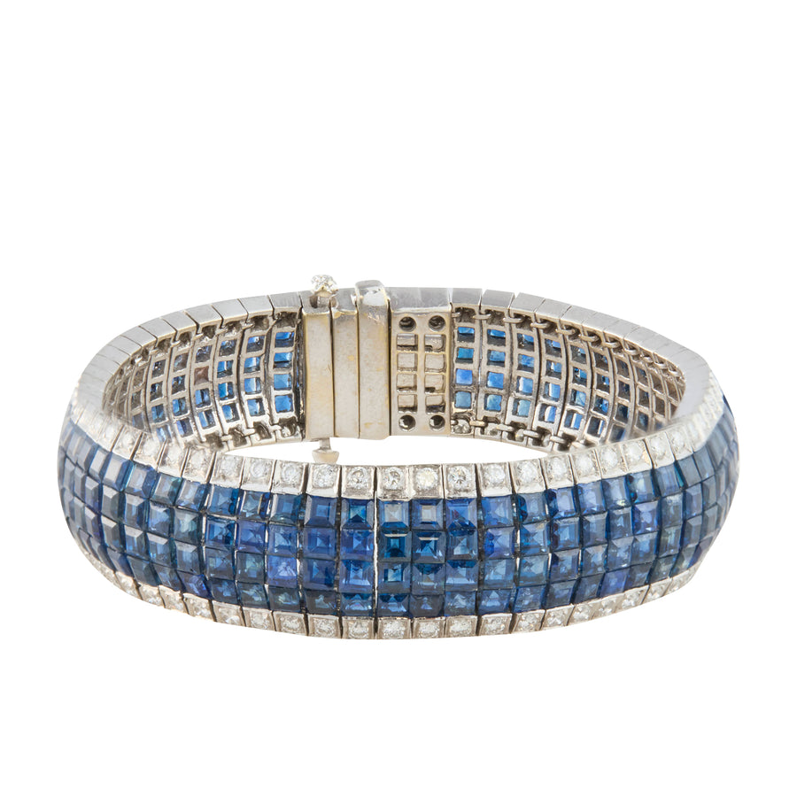 Sapphire and Diamond Invisible Set Bracelet