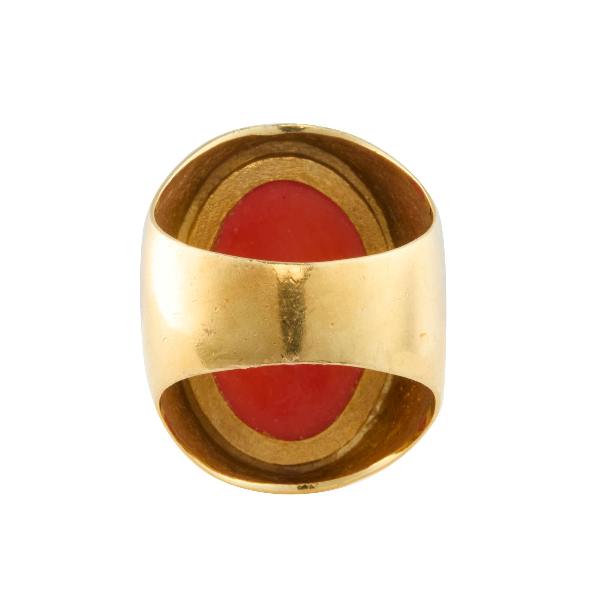 Large Coral Oval Ring