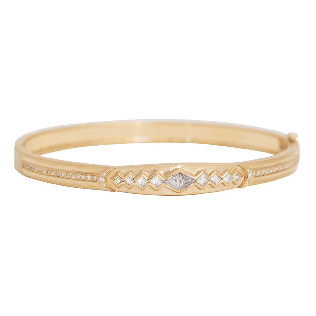 Diamond Triangle Line Bangle Bracelet
