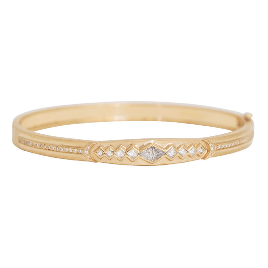 Diamond Triangle Line Bangle Bracelet - Main Img