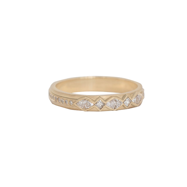 Diamond Geometric Banded Ring