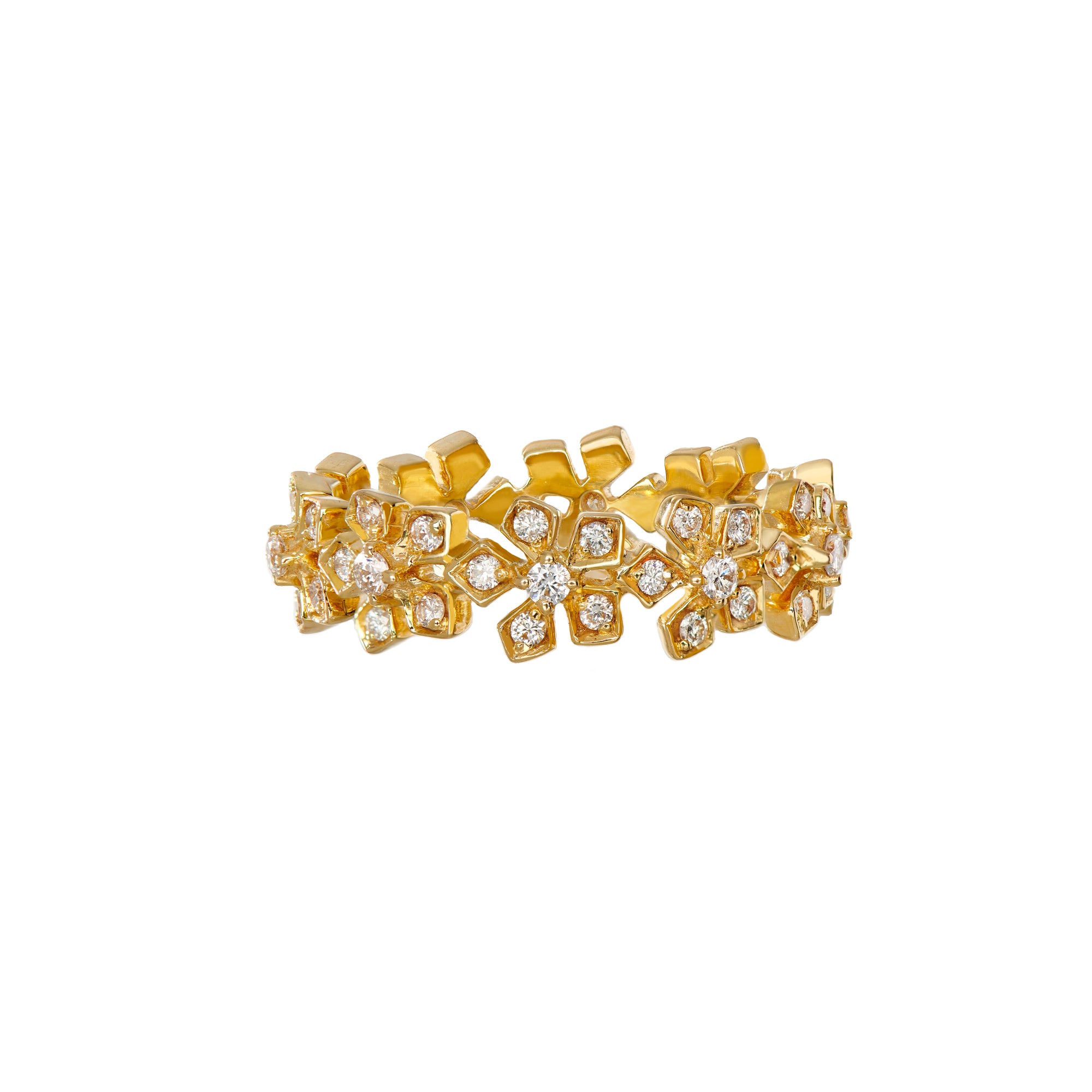 Sethi Couture - White Diamond Enchanted Garden Band Ring