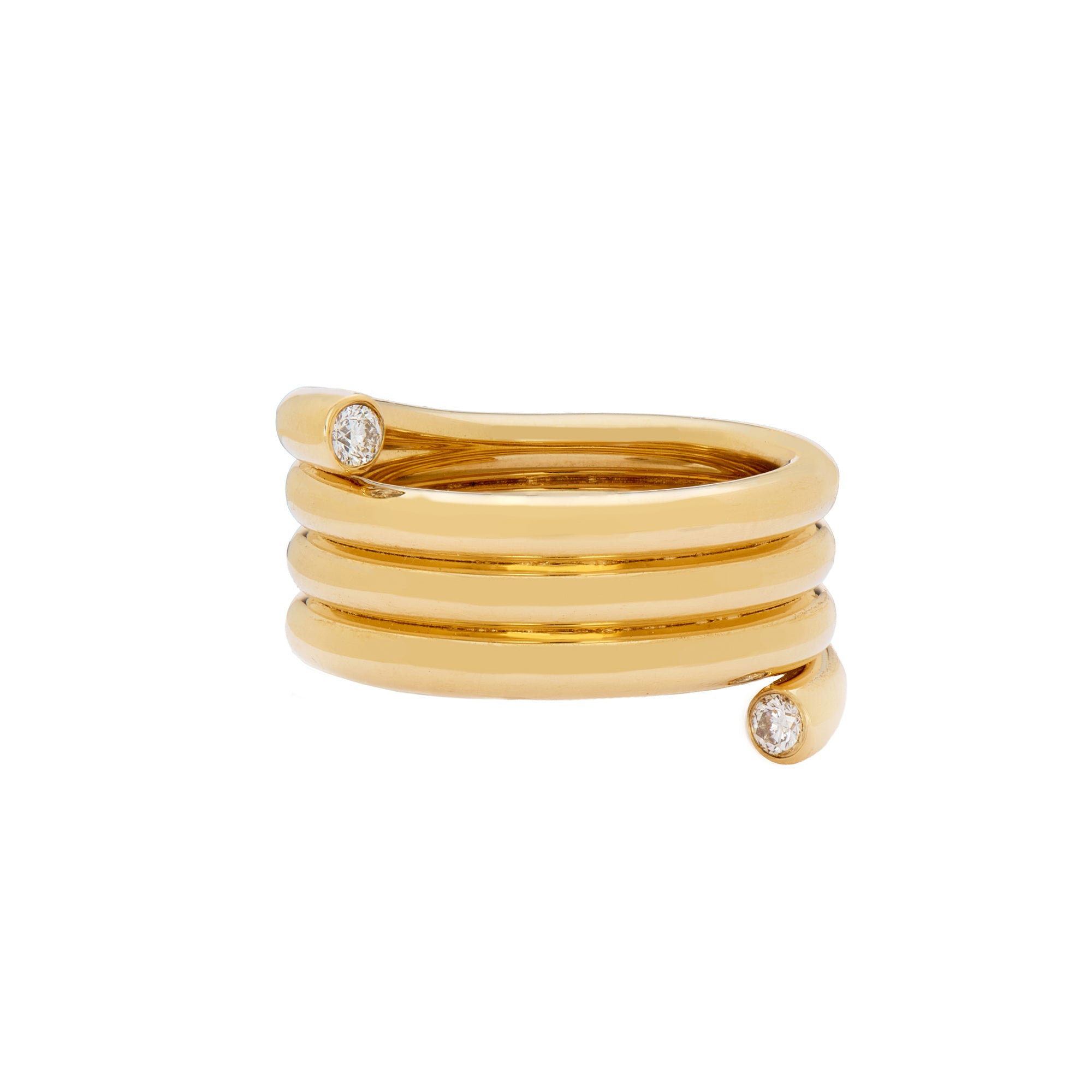 White Diamond Embrace Triple Band Ring