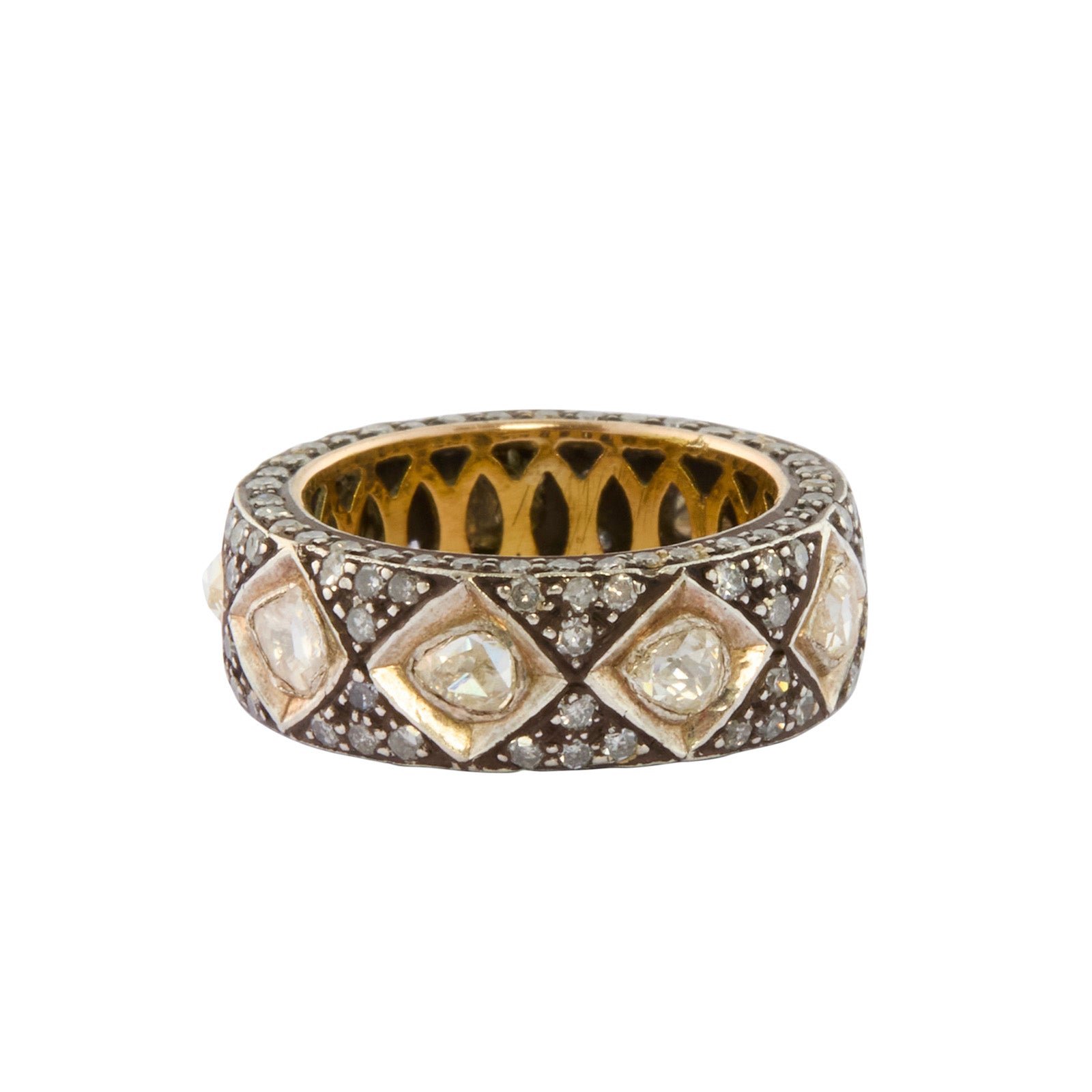 Munnu The Gem Palace Rose Cut Diamond Criss Cross Band - Rings - Broken English Jewelry