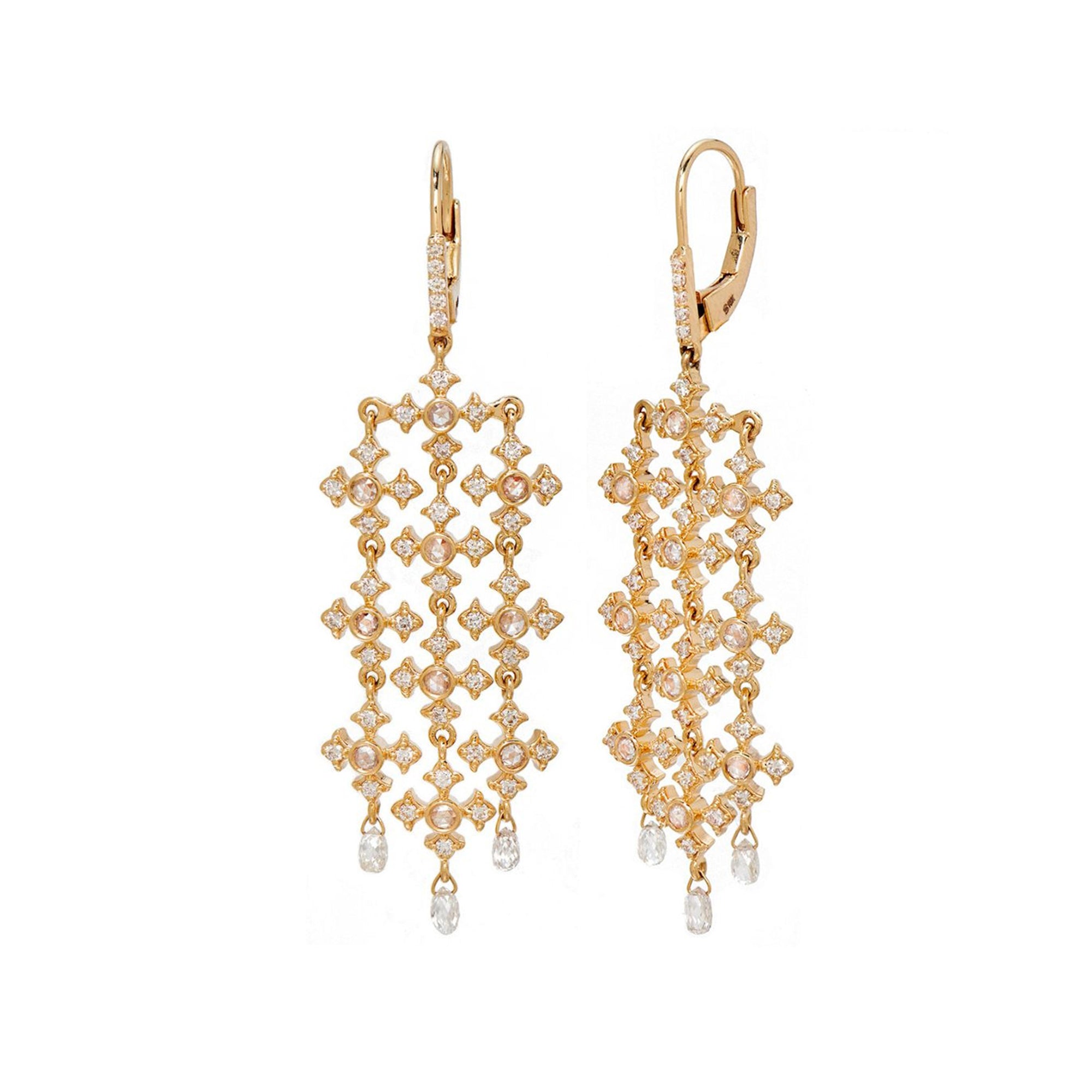 Sethi Couture - White Diamond Arya Drop Earrings