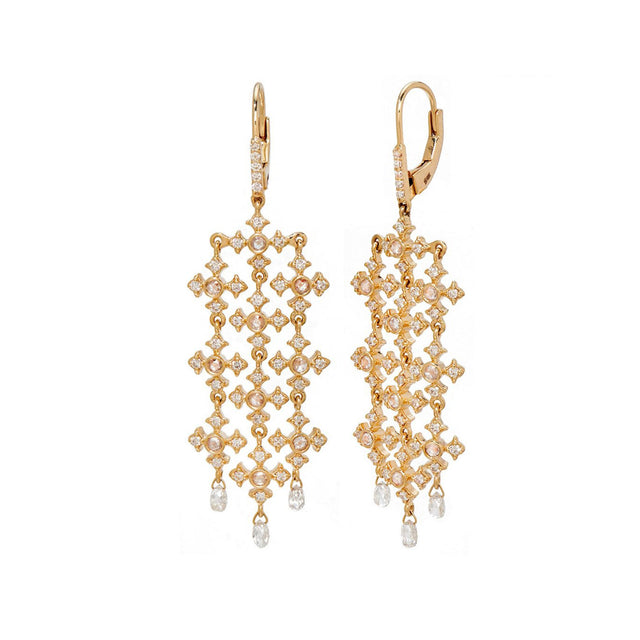 Sethi Couture - White Diamond Arya Drop Earrings