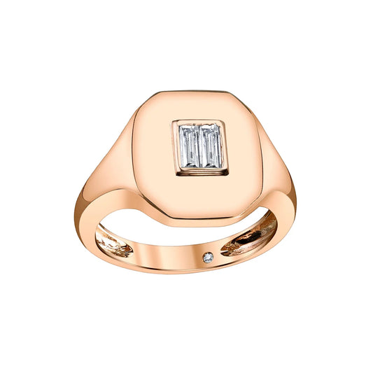 Baguette Diamond Essential Pinky Ring - Main Img