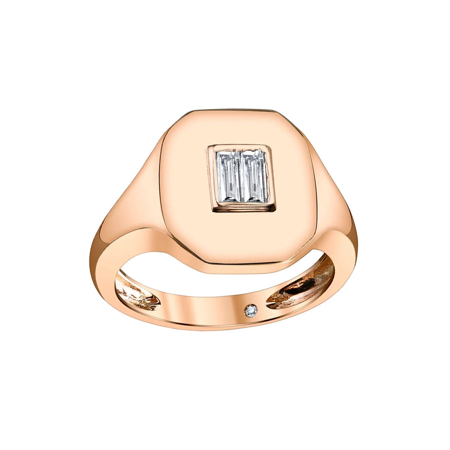 SHAY Baguette Diamond Essential Pinky Ring - Rings - Broken English Jewelry front view