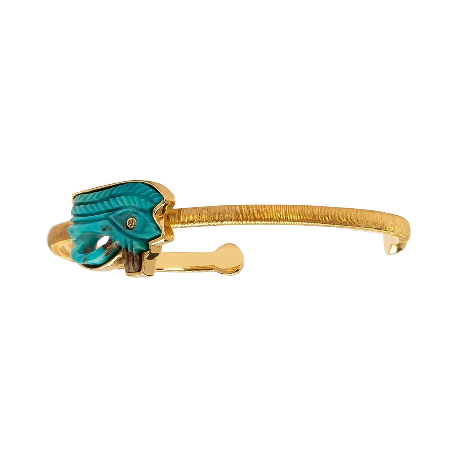 Silvia Furmanovich Egypt Eye of Horus Turquoise Bangle - Bracelets - Broken English Jewelry side
