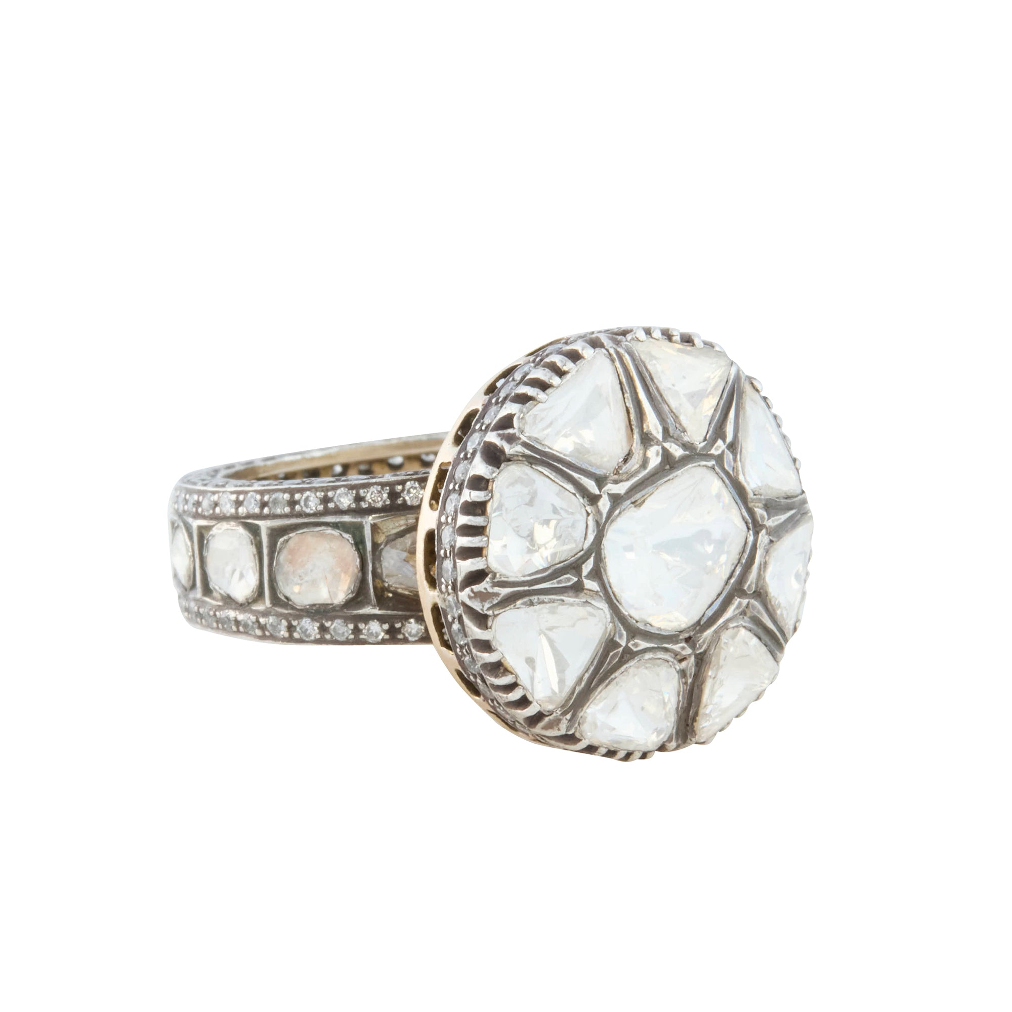 Rose-cut Diamond Adjustable Lattice Ring