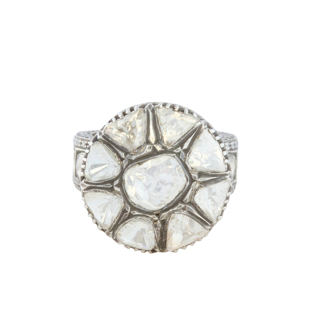 Rose-cut Diamond Adjustable Lattice Ring