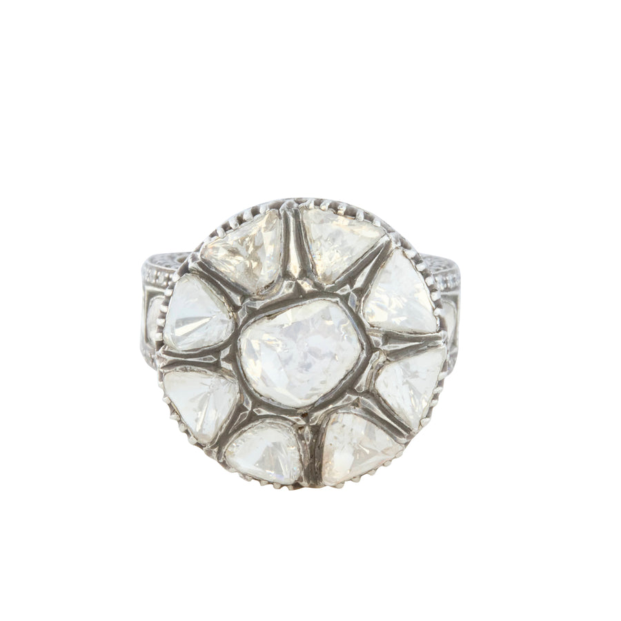Rose-cut Diamond Adjustable Lattice Ring