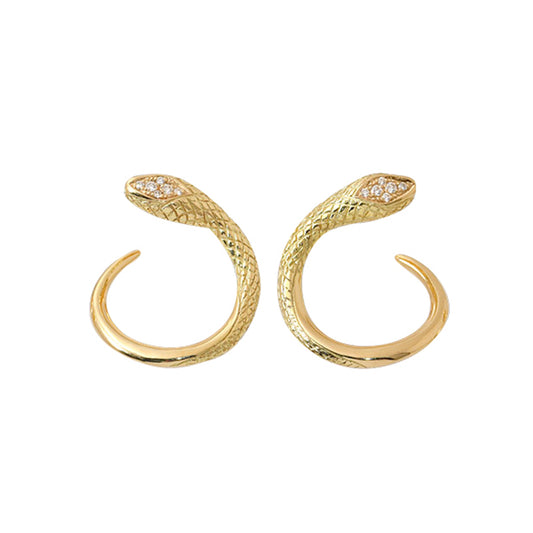Diamond Snake Earrings - Main Img