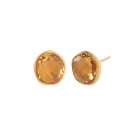 Citrine Stud Earrings - Main Img