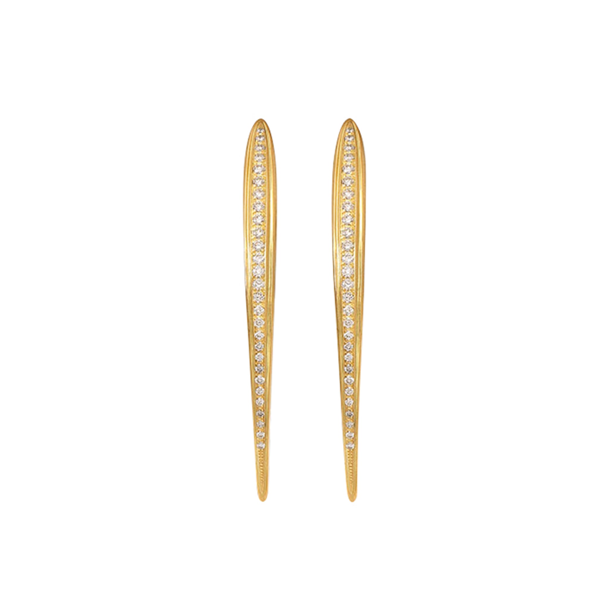 Lalaounis - Diamond Curved Elongated Spike Earrings