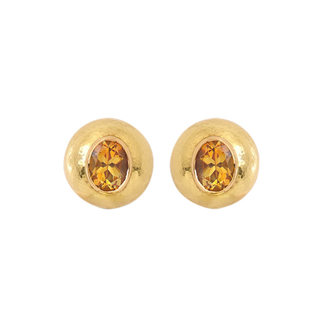 Lalaounis - Faceted Citrine Button Earrings