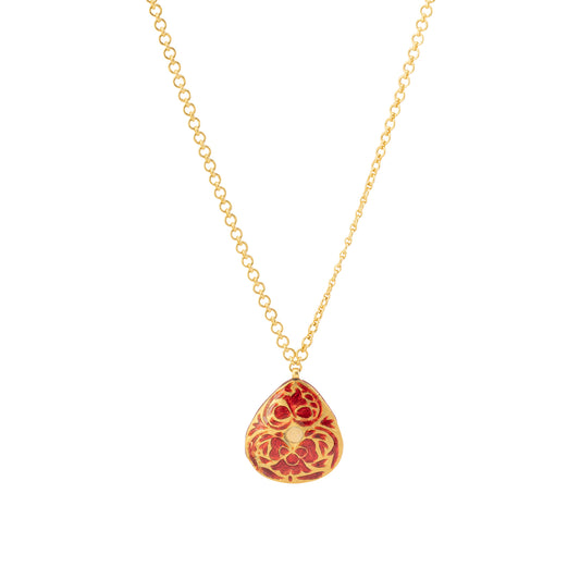 Double Sided Floral Pear Shaped Diamond Necklace