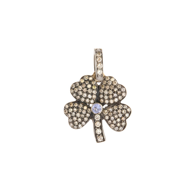 Diamond Four Leaf Clover Charm