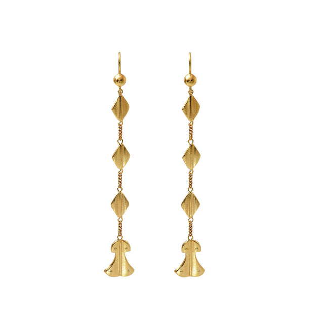 Lalaounis Long Helen of Troy Earrings - Earrings - Broken English Jewelry front view