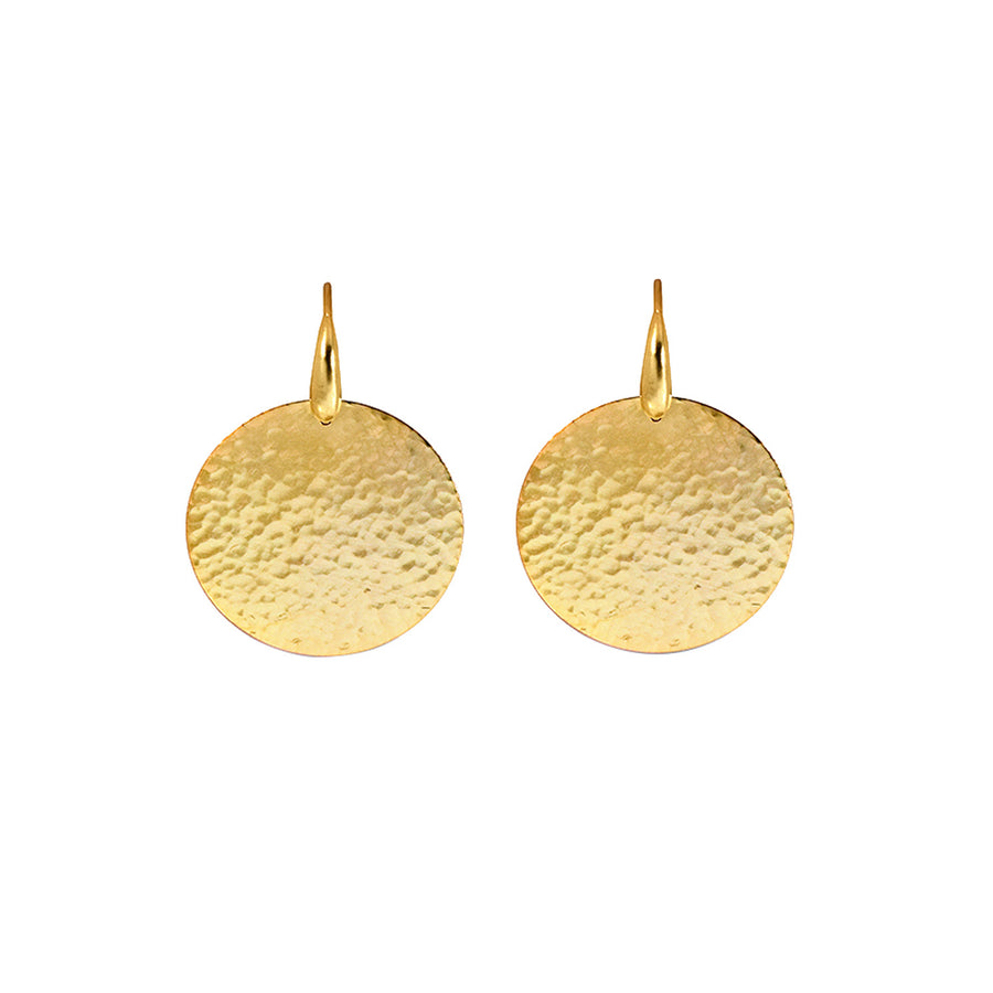 LALAoUNIS Large Hammered Disc Earrings - Earrings - Broken English Jewelry