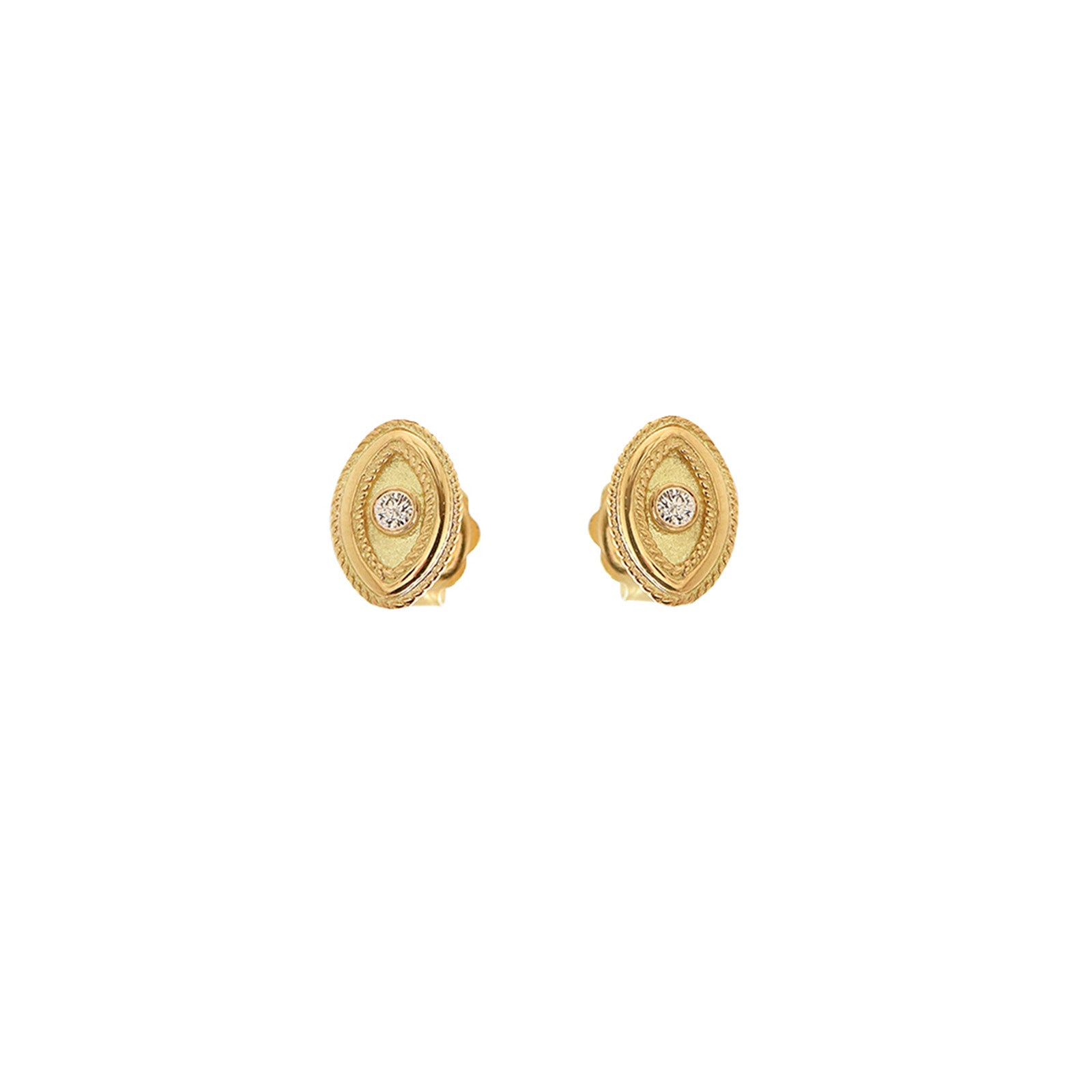 Lalaounis Evil Eye Stud Earrings - Earrings - Broken English Jewelryfront view