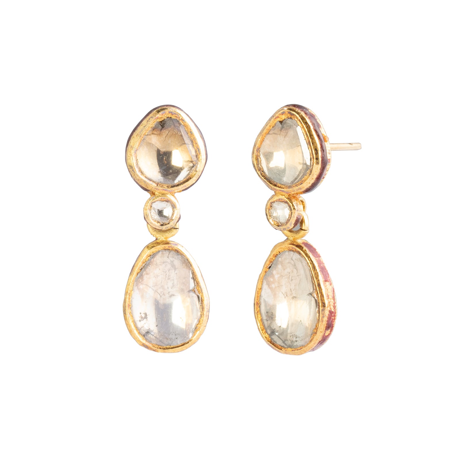 Munnu The Gem Palace Double Sided Floral Diamond Earrings - Earrings - Broken English Jewelry