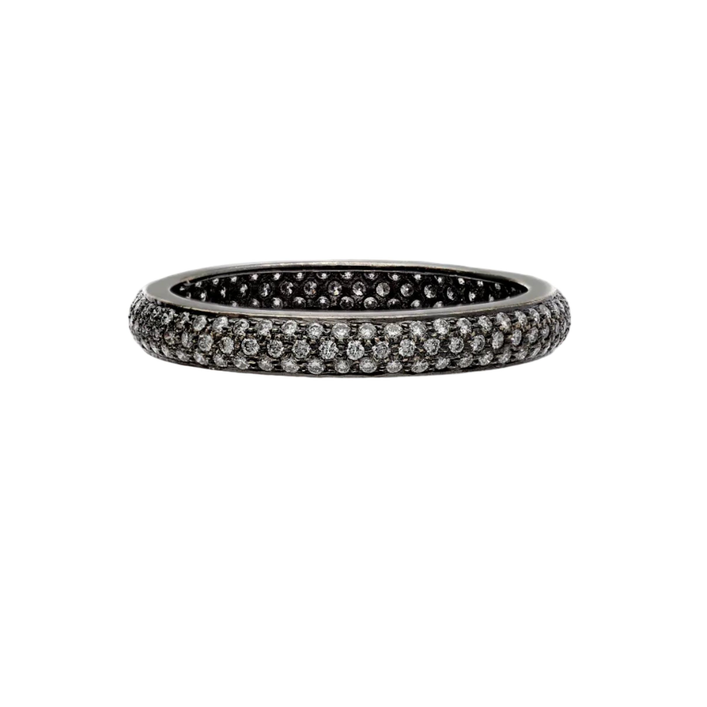Black Rhodium and Diamond Pave Tire Band