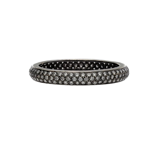 Diamond Pave Tire Band 18K Black Rhodium
