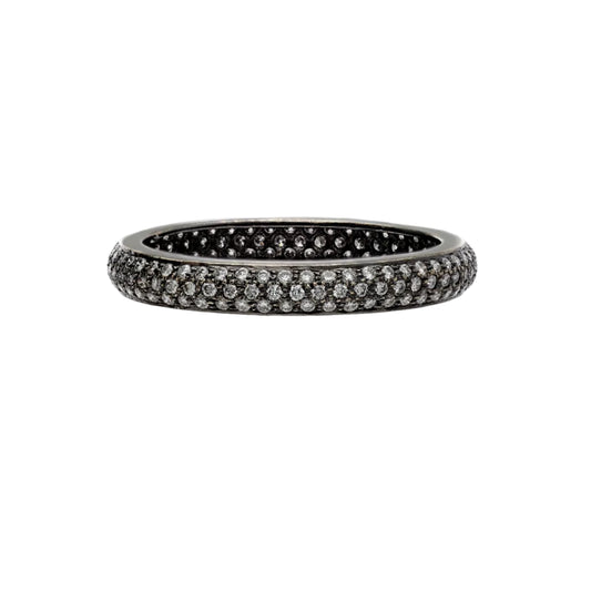 Black Rhodium and Diamond Pave Tire Band - Main Img