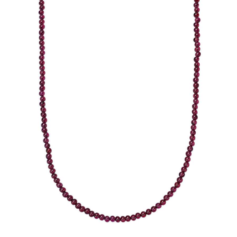 Loquet Garnet Beaded Chain - Necklaces - Broken English Jewelry front view