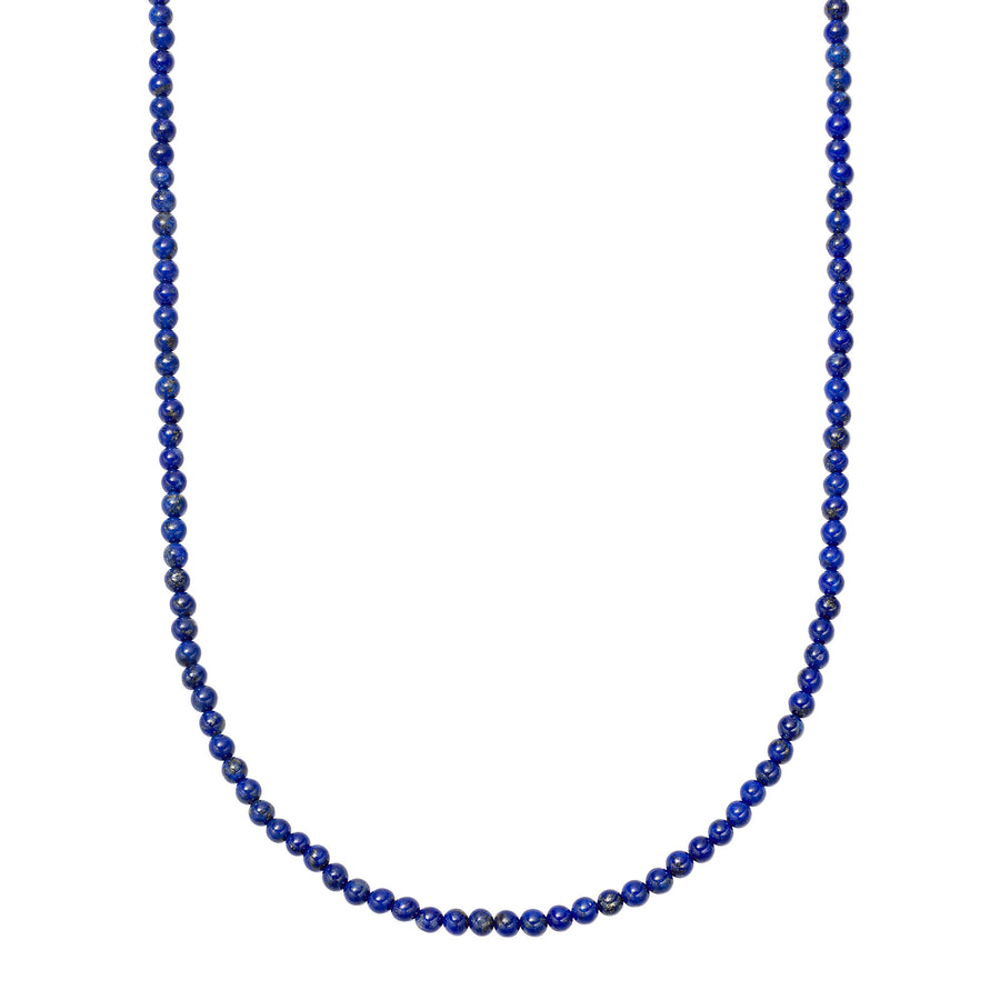 Loquet Lapis Beaded Chain - Necklaces - Broken English Jewelry, front view