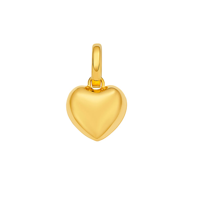 Buddha Mama Gold Puffy Heart Pendant - Charms & Pendants