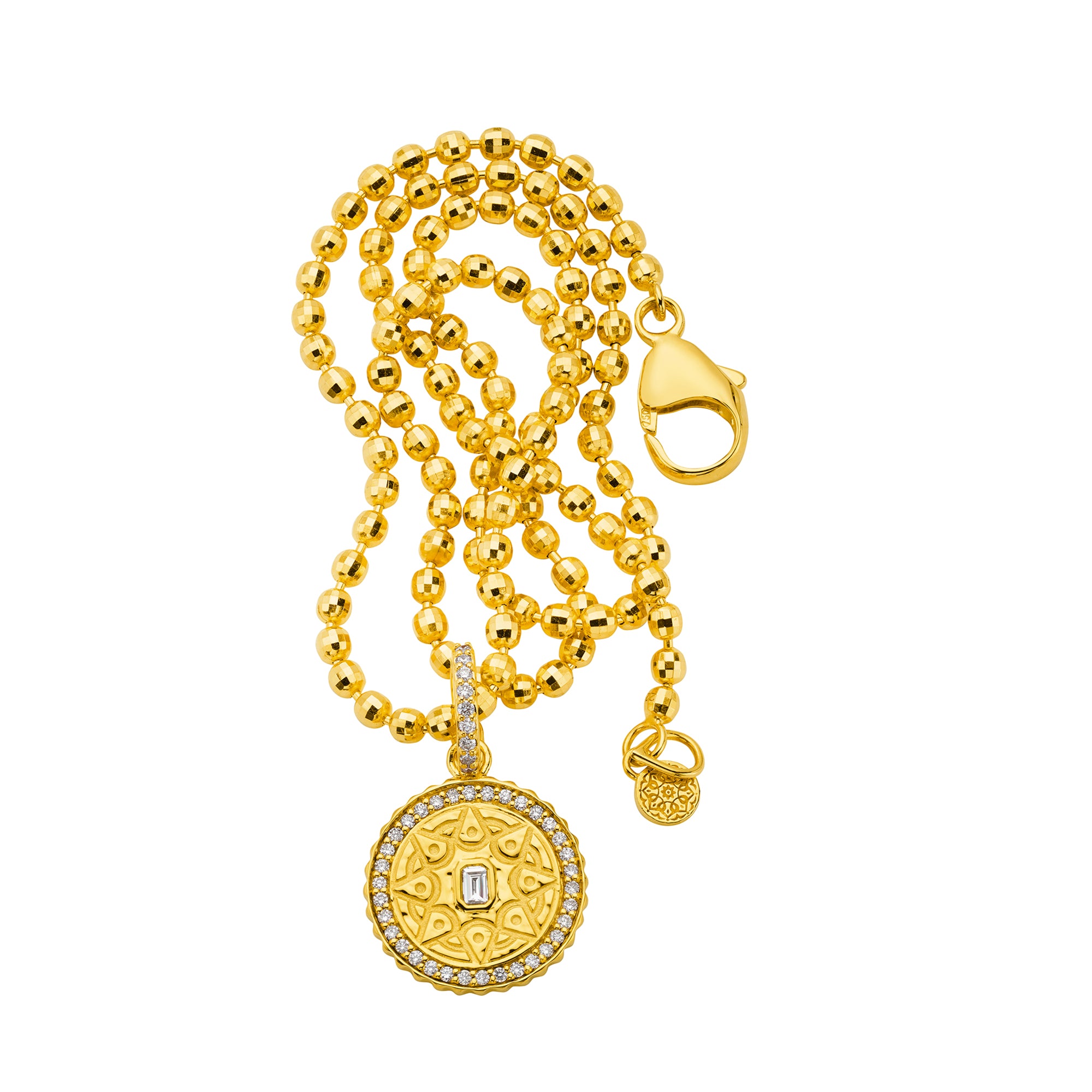 Buddha Mama Mandala Pendant, on chain