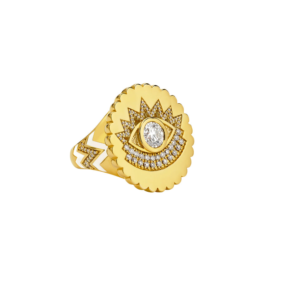 Buddha Mama Scalloped Evil Eye Ring - Rings