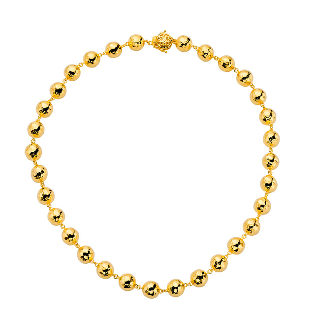 Buddha Mama 18" Hammered Disco Ball Chain Necklace, top view