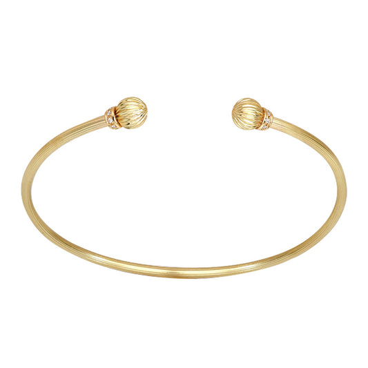 Diamond Two Fluted Bead Bracelet - Main Img