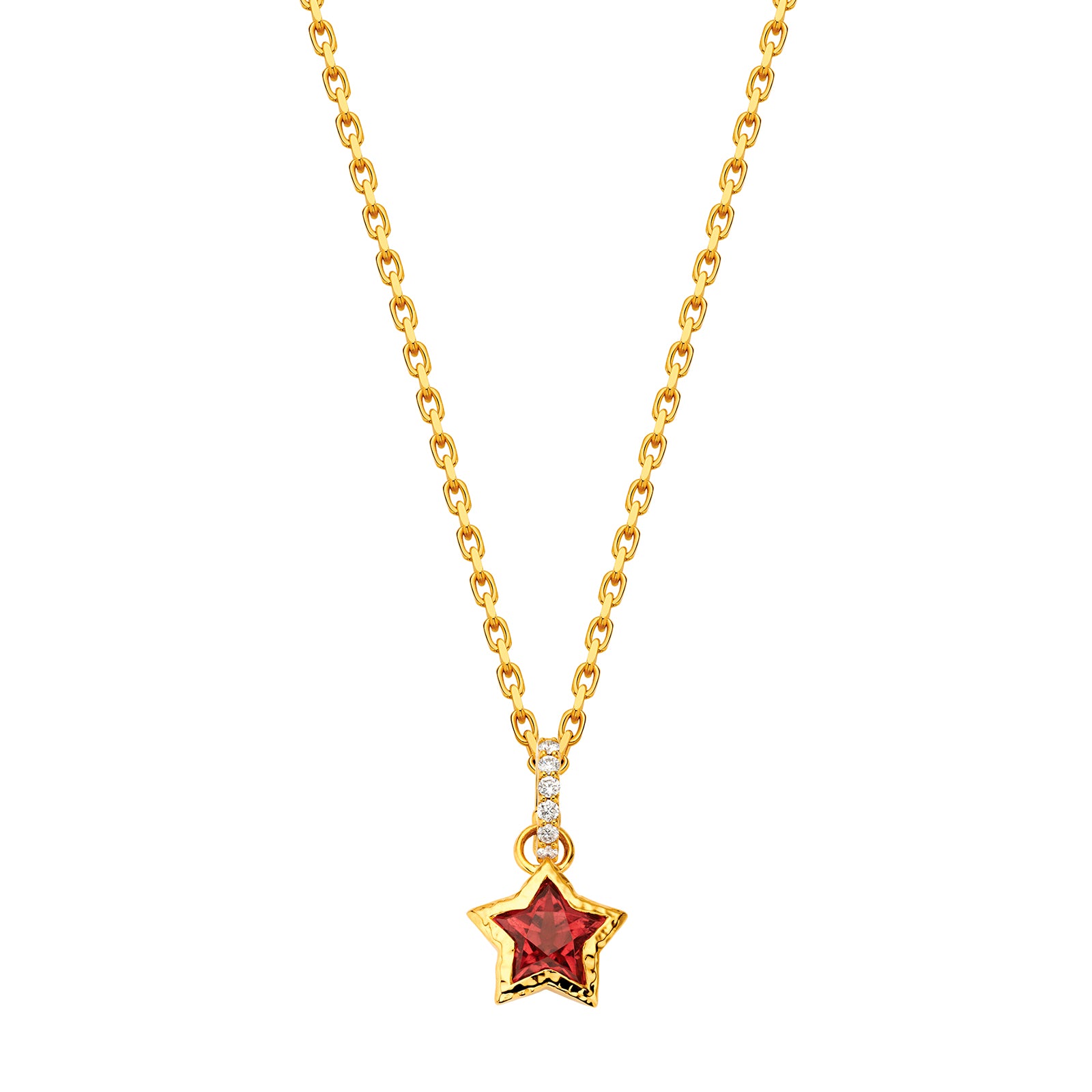 Buddha Mama Star Pendant - Pink Tourmaline, on chain