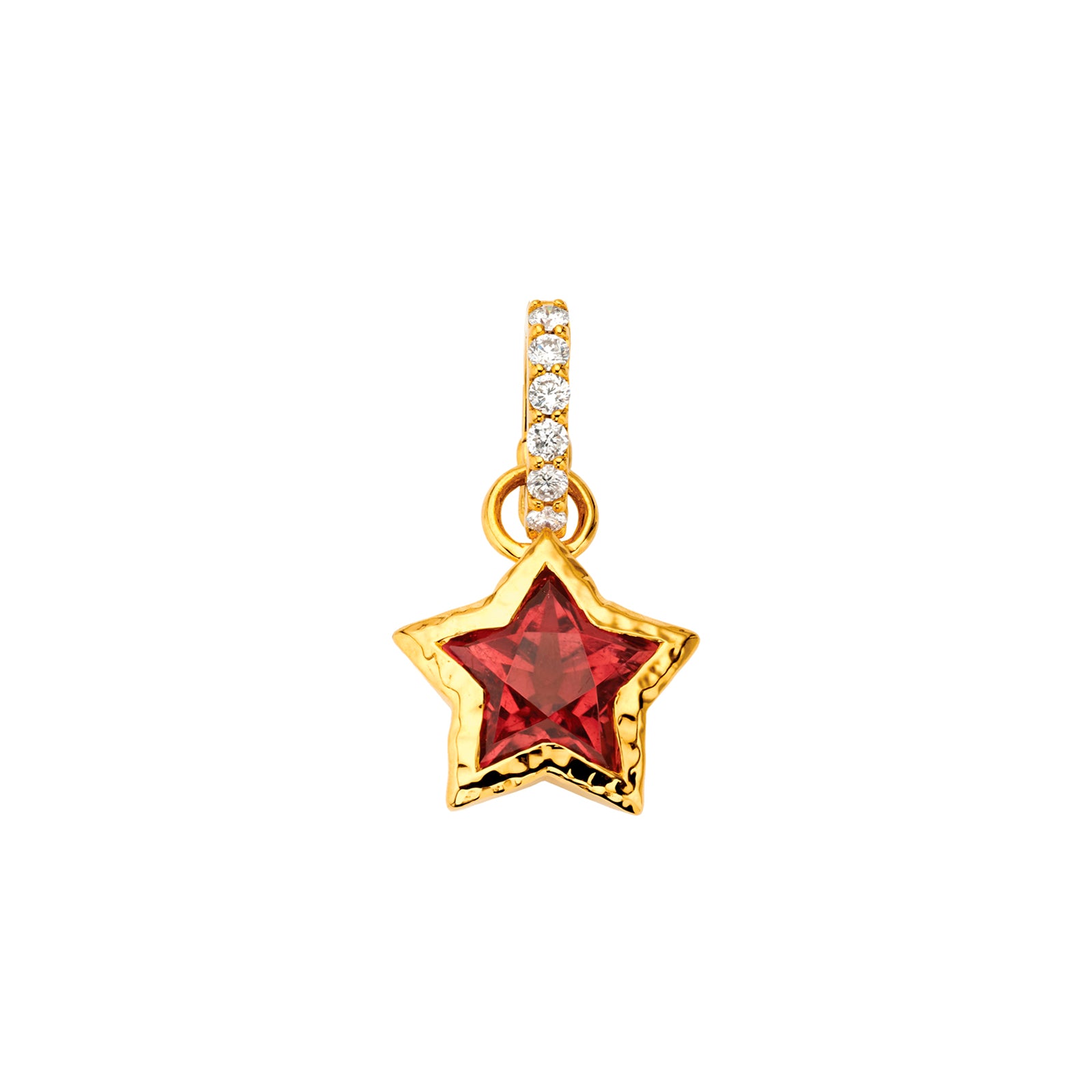 Buddha Mama Star Pendant - Pink Tourmaline, top view