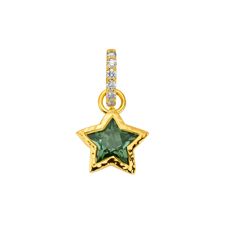 Buddha Mama Star Pendant - Green Tourmaline and Diamond - Charms & Pendants