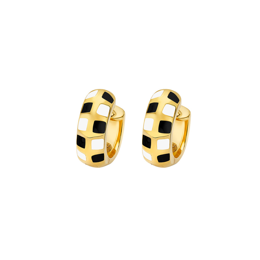 Buddha Mama Chunky Checkered Huggies - Earrings