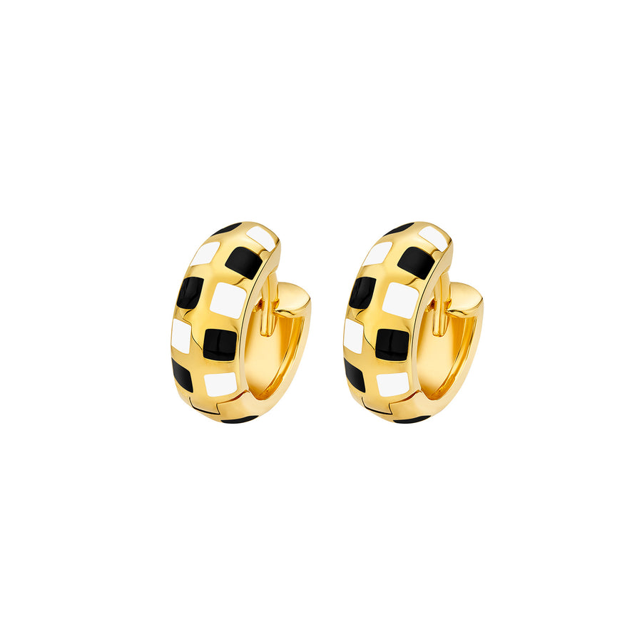 Buddha Mama Chunky Checkered Huggies - Earrings