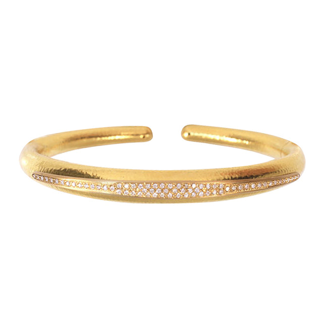 Lalaounis - Diamond Hand Hammered Line Bracelet