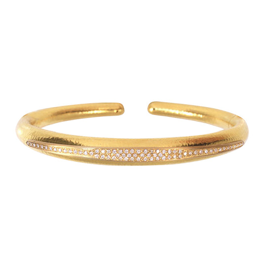 Diamond Hand Hammered Line Bracelet - Main Img